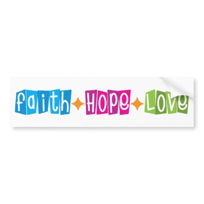 Faith Hope Love - Colorful, Retro, Symbols of Christianity