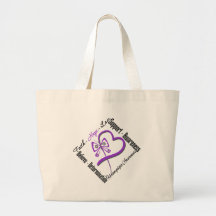 Faith Hope Love Butterfly - Fibromyalgia Awareness Canvas Bags