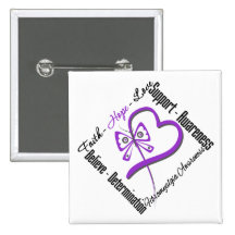 Faith Hope Love Butterfly - Fibromyalgia Awareness Pins