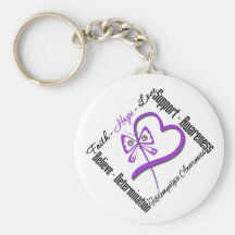 Faith Hope Love Butterfly - Fibromyalgia Awareness Key Chain
