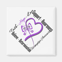 Faith Hope Love Butterfly - Fibromyalgia Awareness Refrigerator Magnets