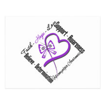 Faith Hope Love Butterfly - Fibromyalgia Awareness Post Card