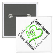 Faith Hope Love Butterfly - Lyme Disease Pinback Button