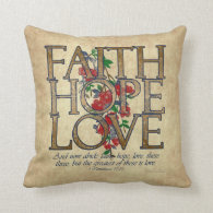 Faith Hope Love Christian Bible Verse Pillows