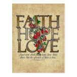 Faith Hope Love Christian Bible Verse Postcard