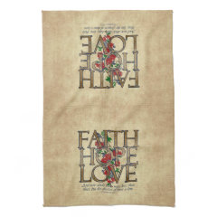 Faith Hope Love Christian Bible Verse Towels