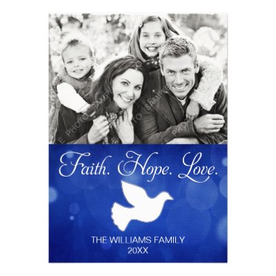 Faith Hope Love Christmas Dove Photo Card