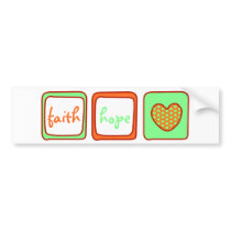 Faith Hope Love Heart 1 Corinthians 13:13 Bumper Stickers