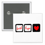 Faith Hope Love Heart 1 Corinthians 13:13 Button