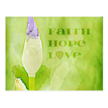 Faith, Hope, Love Iris Postcard