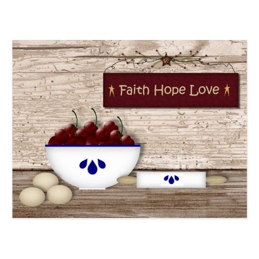 Faith Hope Love Recipe Card Postcard