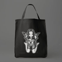 "Faith" Kneeling Butterfly Fairy Art Canvas Tote bags