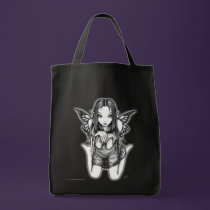 "Faith" Kneeling Butterfly Fairy Art Canvas Tote bags