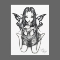 "Faith" Kneeling Butterfly Fairy Art Postcard