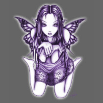 "Faith" Kneeling Purple Butterfly Fairy Art Top t-shirts