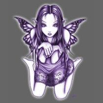 "Faith" Kneeling Purple Butterfly Fairy Art Top t-shirts