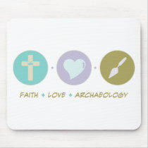 Faith Love Archaeology mousepads by sciencewillprevail Faith Love Archaeology mousepads