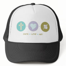Faith Love Art hats by sciencewillprevail Faith Love Art hats