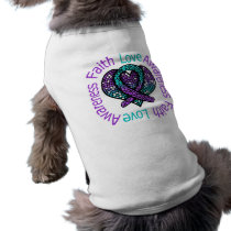 Faith Love Awareness v2 Domestic Violence Doggie Tee Shirt