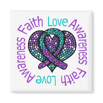 Faith Love Awareness v2 Domestic Violence Fridge Magnet