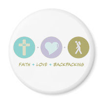 Faith Love Backpacking Refrigerator Magnet
