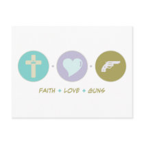 Faith Love Guns postcards