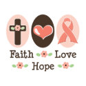 Faith Love Hope Breast Cancer Pink Ribbon Poster print