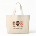 Faith Love Hope Pink Ribbon Tote Bag by PinkRibbonTeesGifts Faith Love Hope Pink Ribbon Tote Bag