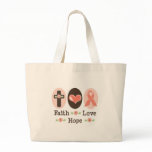 Faith Love Hope Pink Ribbon Tote Bag