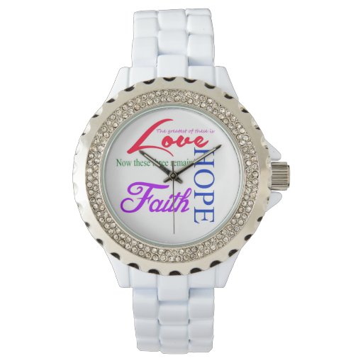 Faith Love Hope Watch White Zazzle