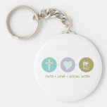 Faith Love Social Work Keychains