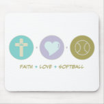 Faith Love Softball Mouse Mat