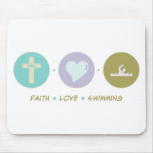 Faith Love Swimming Mouse Pad