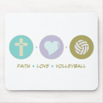 Faith Love Volleyball Mouse Pad