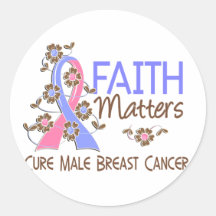 Faith Matters 3 Male Breast Cancer Round Stickers