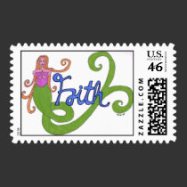 Faith Mermaid Muse Postage postage