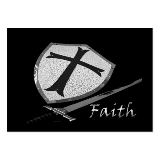 faith sword shield business cards (front side)