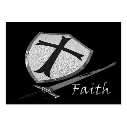 faith sword shield with Psalm 91 verses Business Card Templates (front side)