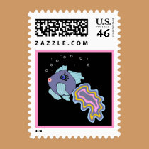 Faith The Fish (Dark Background) postage by Perlyyyy Faith The Fish (Dark Background) postage