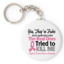 Fake and Spectacular - Breast Cancer Key Chains