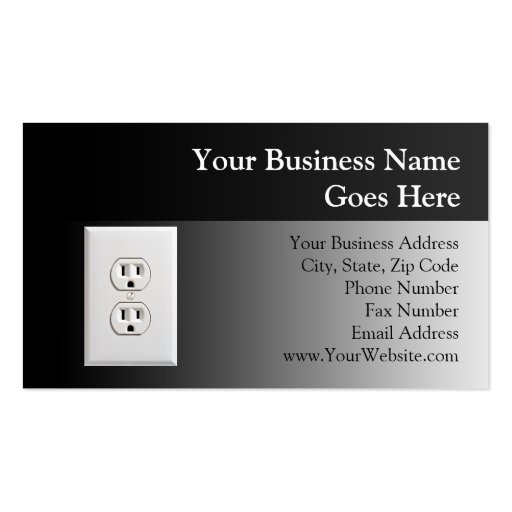 Fake Electrical Outlet Business Card (front side)