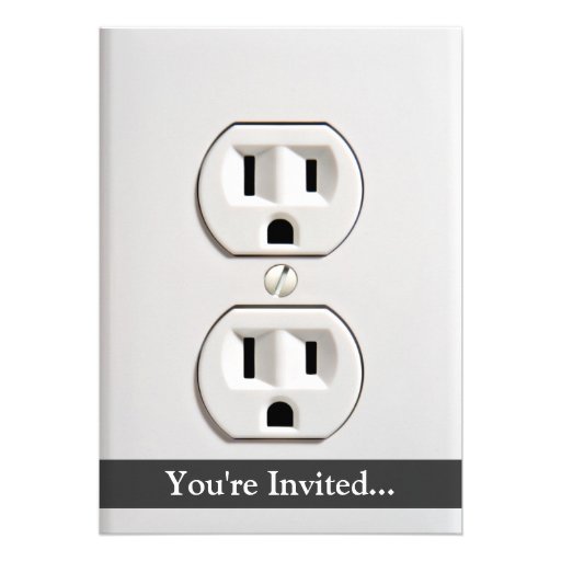 Fake Electrical Outlet Custom Invites