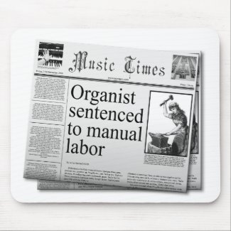 Fake headlines about organist