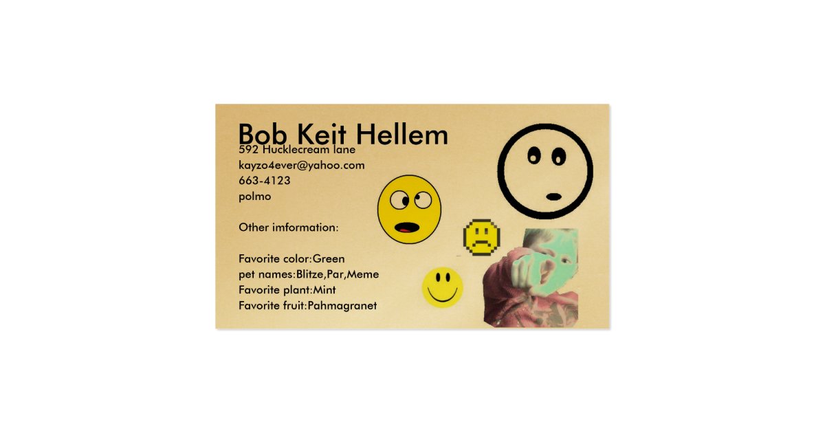 Fake ID Business Card Zazzle