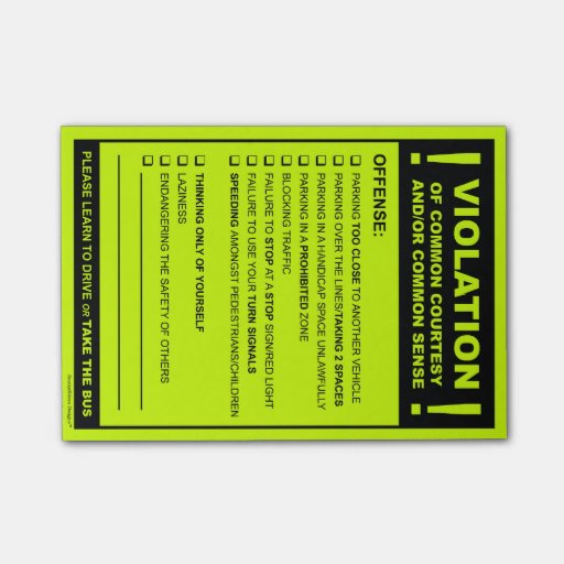 Fake Parking Ticket Driving Citation Post-it® Notes | Zazzle