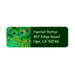 Fake Peacock Feathers Abstract Nature Pattern Return Address Labels