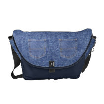 Fake Pockets Denim look Rickshaw Messenger Bag