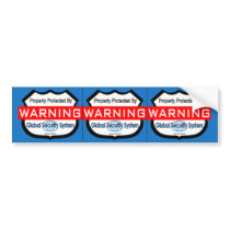 Fake Security Stickers, Window Decals- 3 per Sheet Bumper Sticker