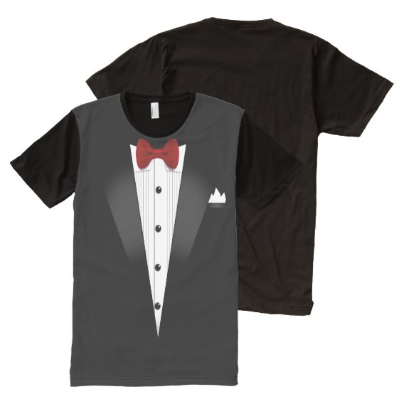 Fake Tuxedo Costume for Parents All-Over Print T-shirt