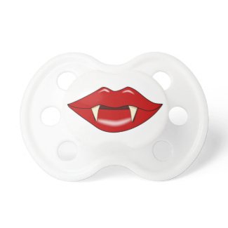 Fake Vampire Lips and Fangs Funny Baby Pacifier